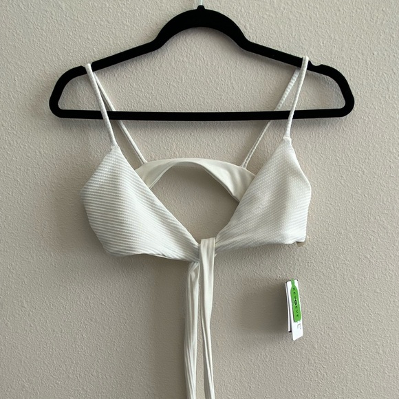 L* Space Chloe Top ribbed bikini top in Cream size S new with tag - Picture 1 of 3